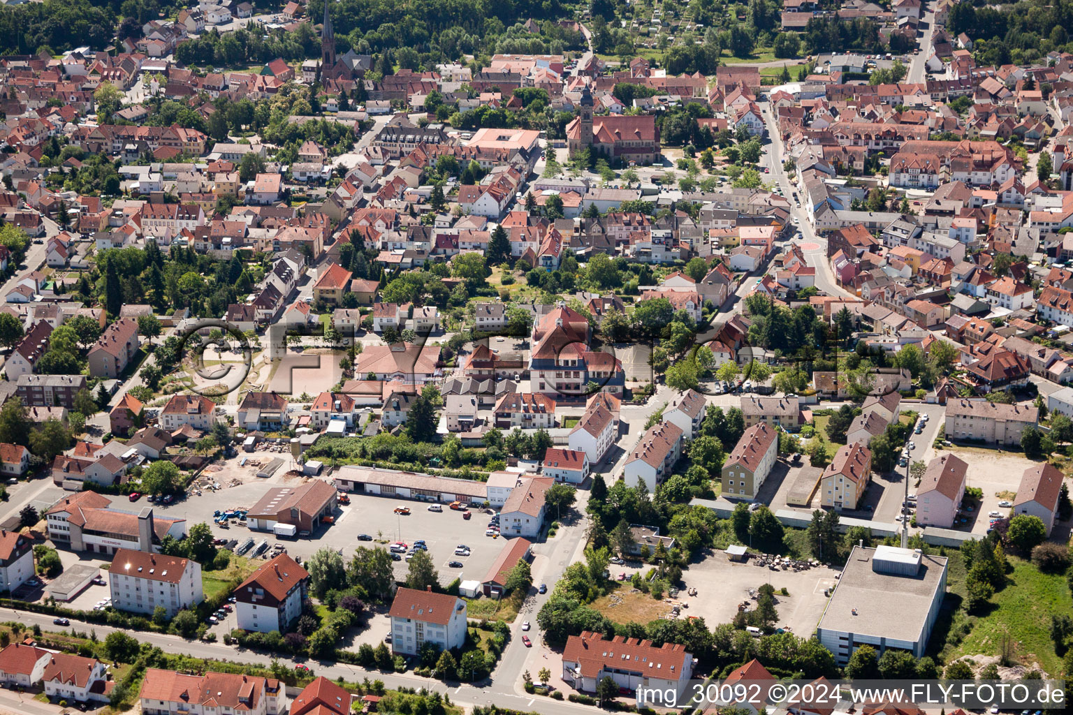 Aerial photograpy of Eisenberg in the state Rhineland-Palatinate, Germany