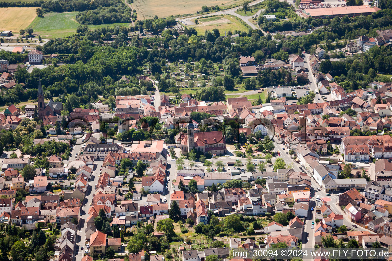 Oblique view of Eisenberg in the state Rhineland-Palatinate, Germany