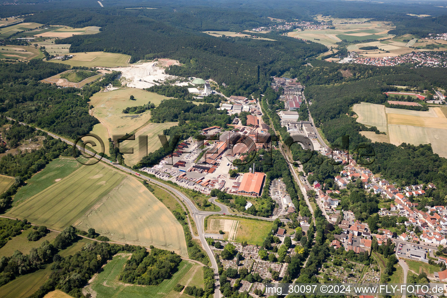 Eisenberg in the state Rhineland-Palatinate, Germany seen from above