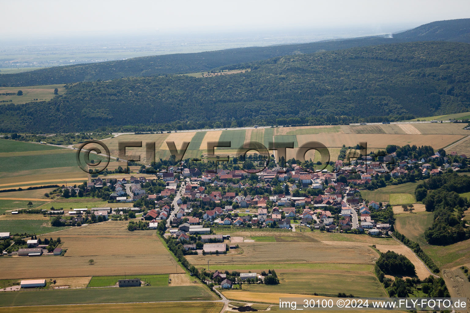 Tiefenthal in the state Rhineland-Palatinate, Germany seen from a drone