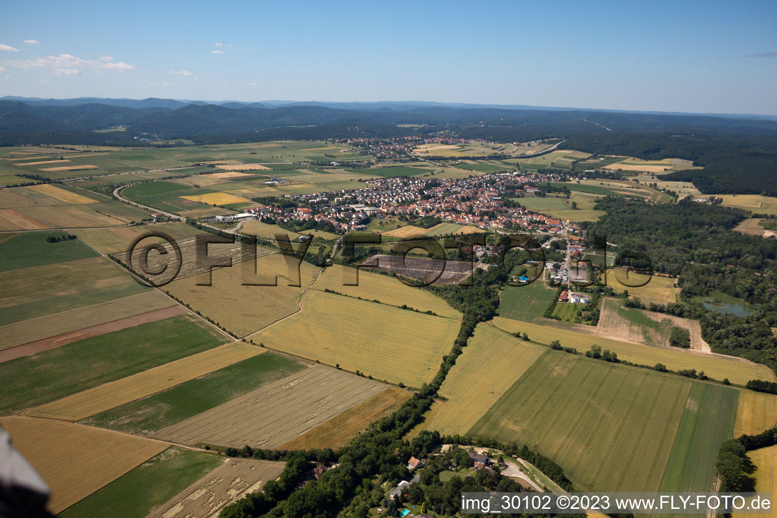 Aerial photograpy of Tiefenthal in the state Rhineland-Palatinate, Germany