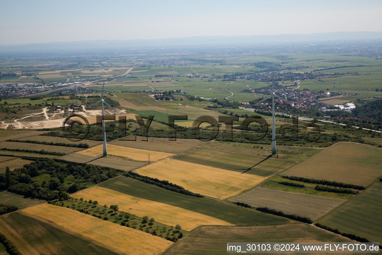 Oblique view of Tiefenthal in the state Rhineland-Palatinate, Germany