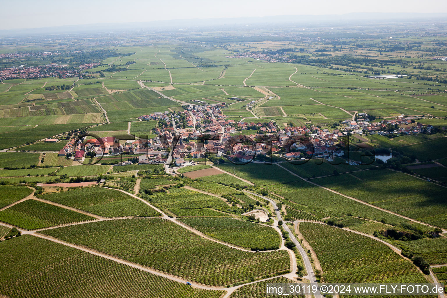 Oblique view of Kallstadt in the state Rhineland-Palatinate, Germany