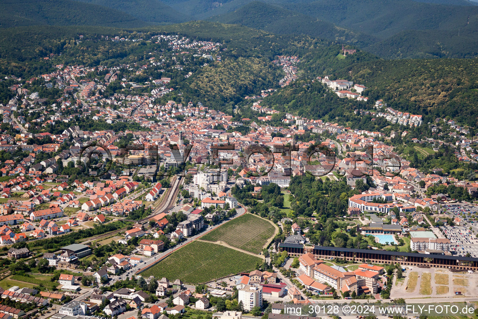 Oblique view of Bad Dürkheim in the state Rhineland-Palatinate, Germany