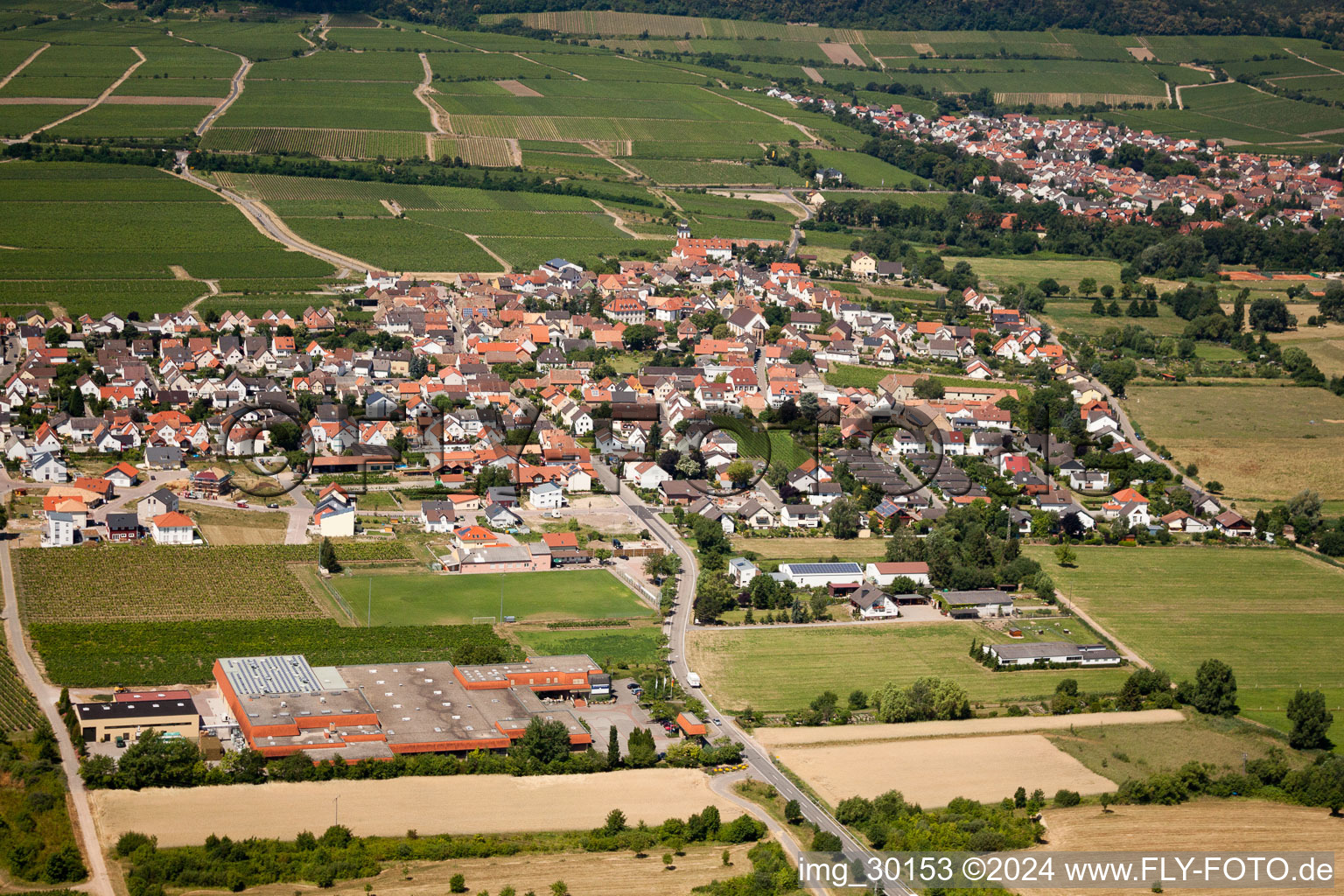 Meckenheim in the state Rhineland-Palatinate, Germany viewn from the air