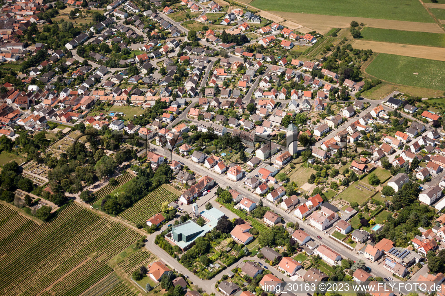 District Lachen in Neustadt an der Weinstraße in the state Rhineland-Palatinate, Germany viewn from the air