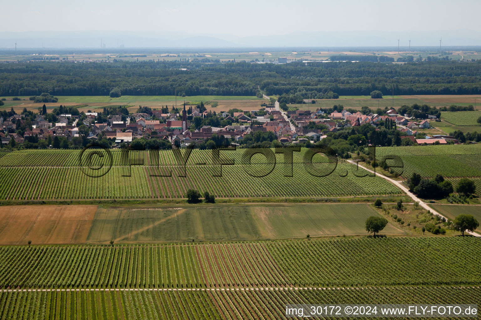 Hochstadt in the state Rhineland-Palatinate, Germany seen from above