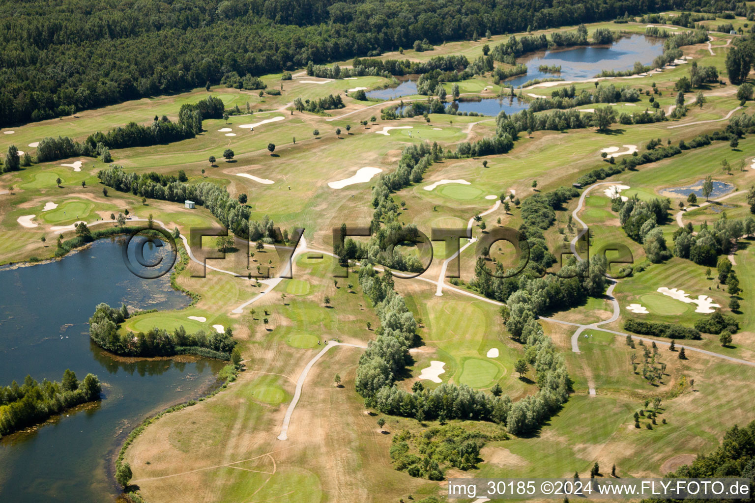 Golf Club Dreihof in Essingen in the state Rhineland-Palatinate, Germany viewn from the air