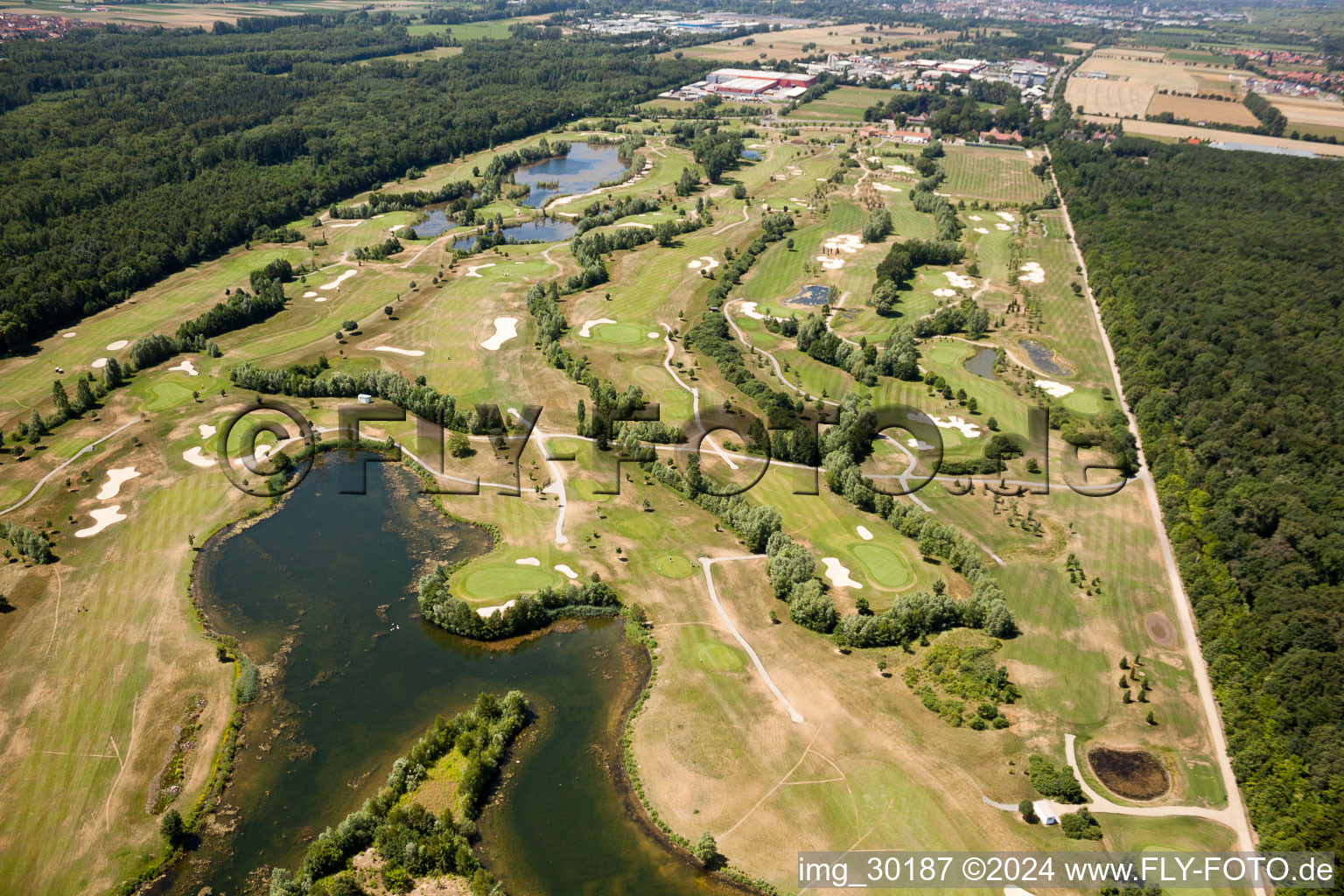 Grounds of the Golf course at Golfanlage Landgut Dreihof in Essingen in the state Rhineland-Palatinate