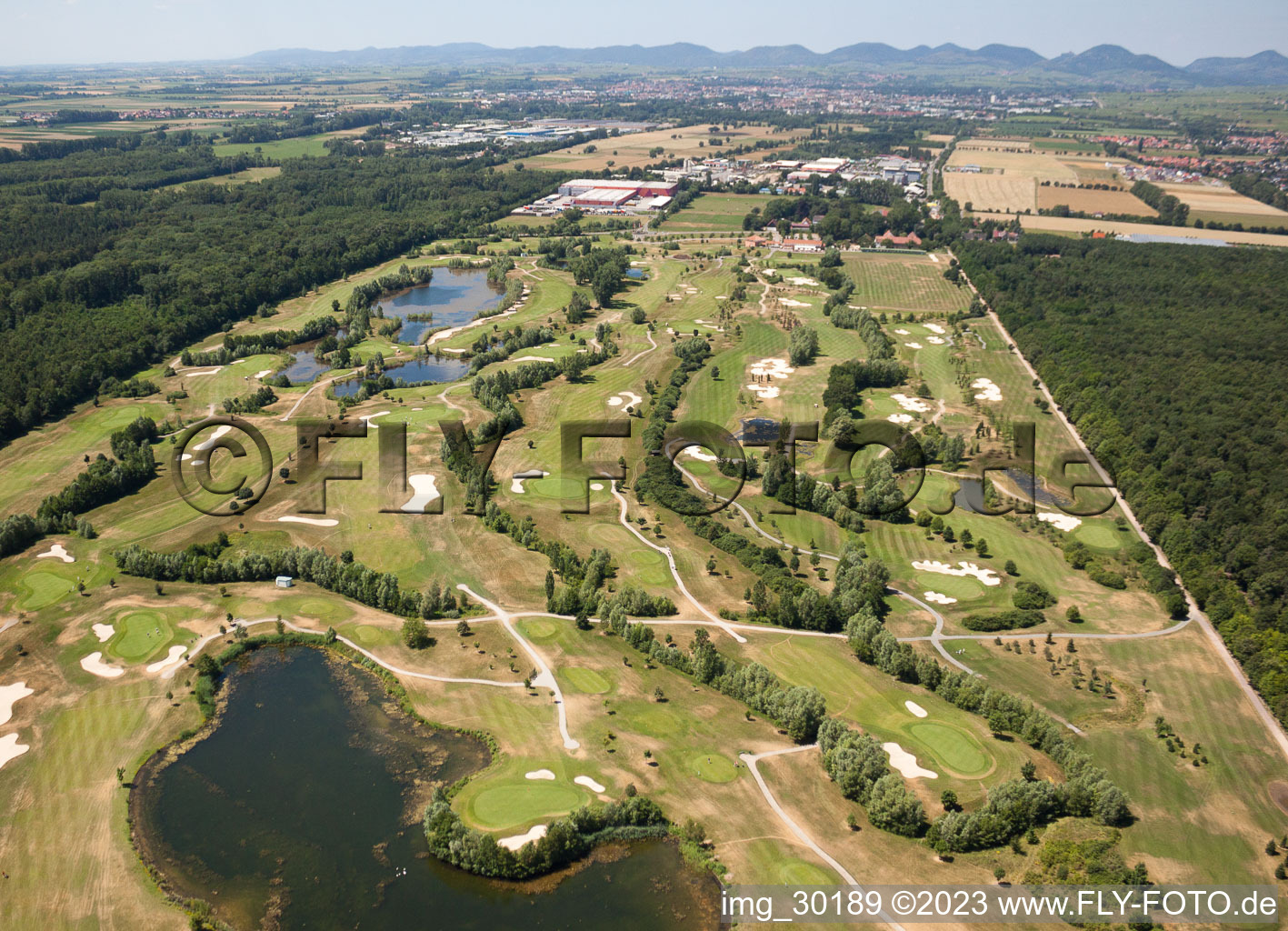 Drone image of Dreihof Golf Club in Essingen in the state Rhineland-Palatinate, Germany