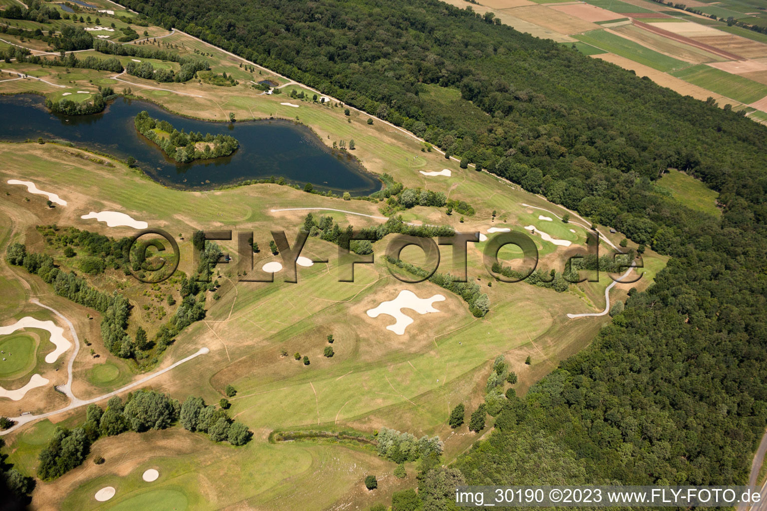 Golf Club Dreihof in Essingen in the state Rhineland-Palatinate, Germany from the drone perspective