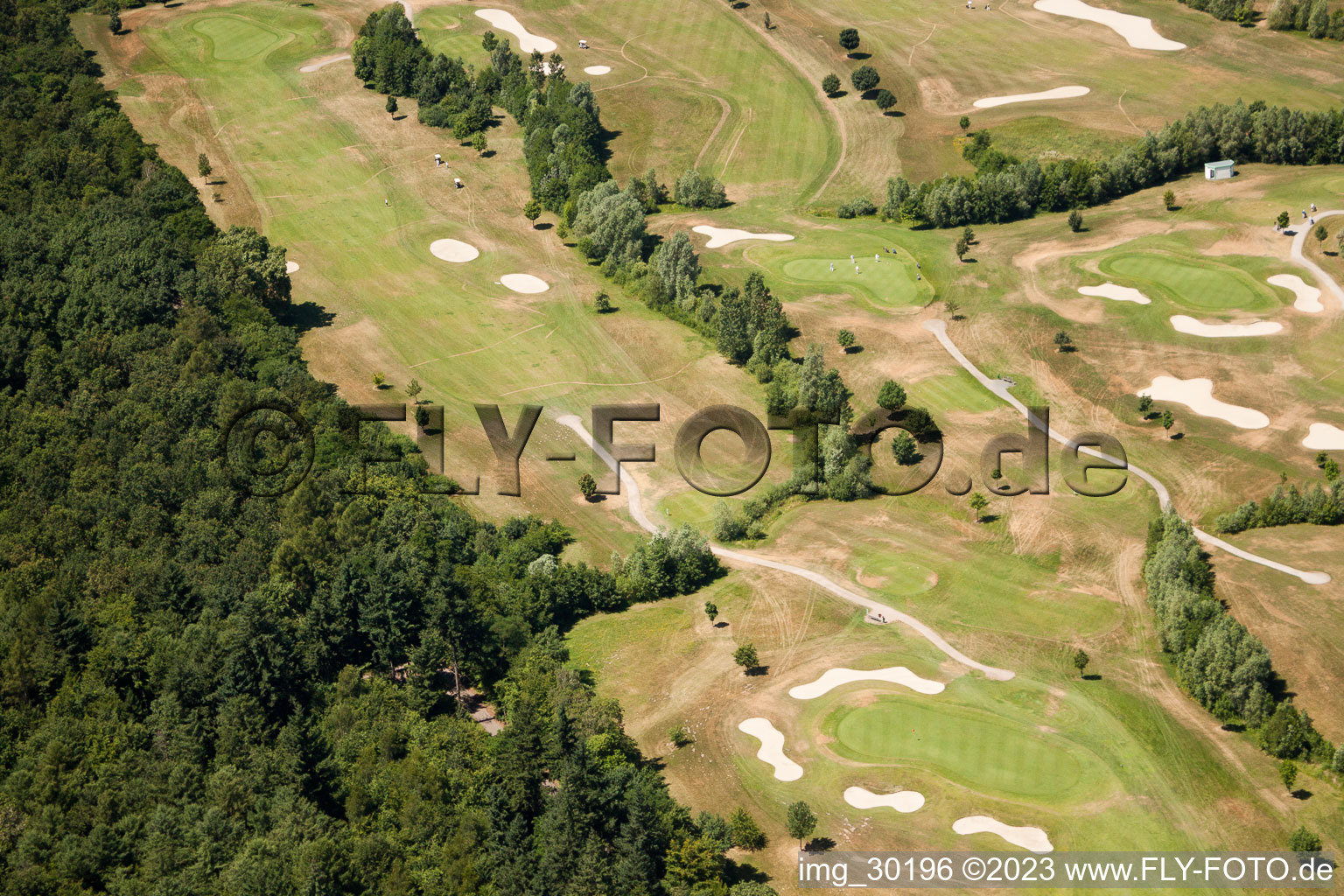 Aerial view of Golf Club Dreihof in Essingen in the state Rhineland-Palatinate, Germany