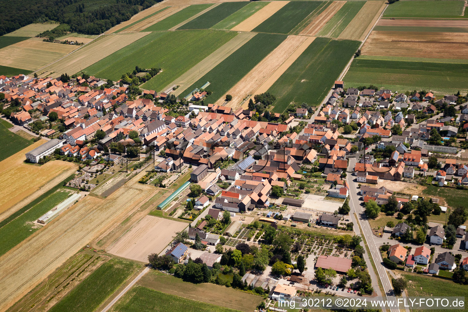 Drone image of District Hayna in Herxheim bei Landau in the state Rhineland-Palatinate, Germany