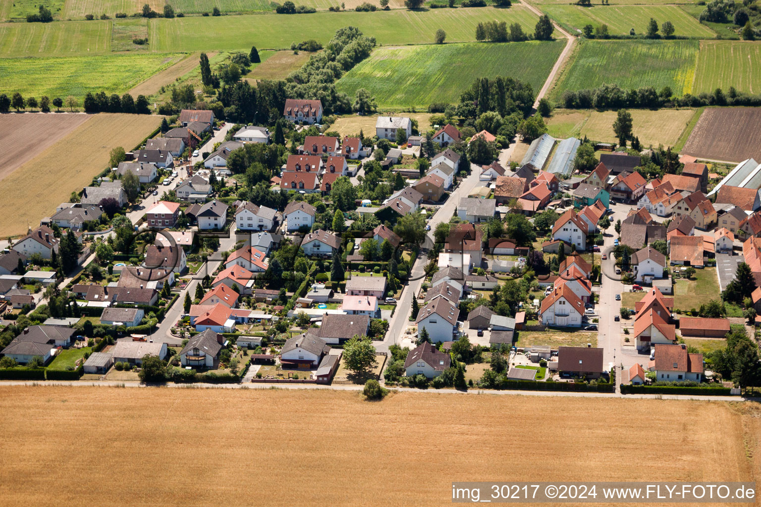 Drone image of Erlenbach bei Kandel in the state Rhineland-Palatinate, Germany