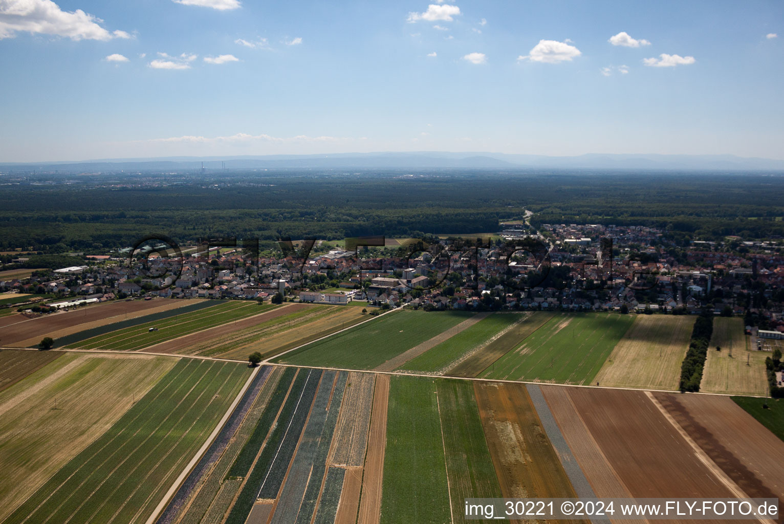 Kandel in the state Rhineland-Palatinate, Germany viewn from the air