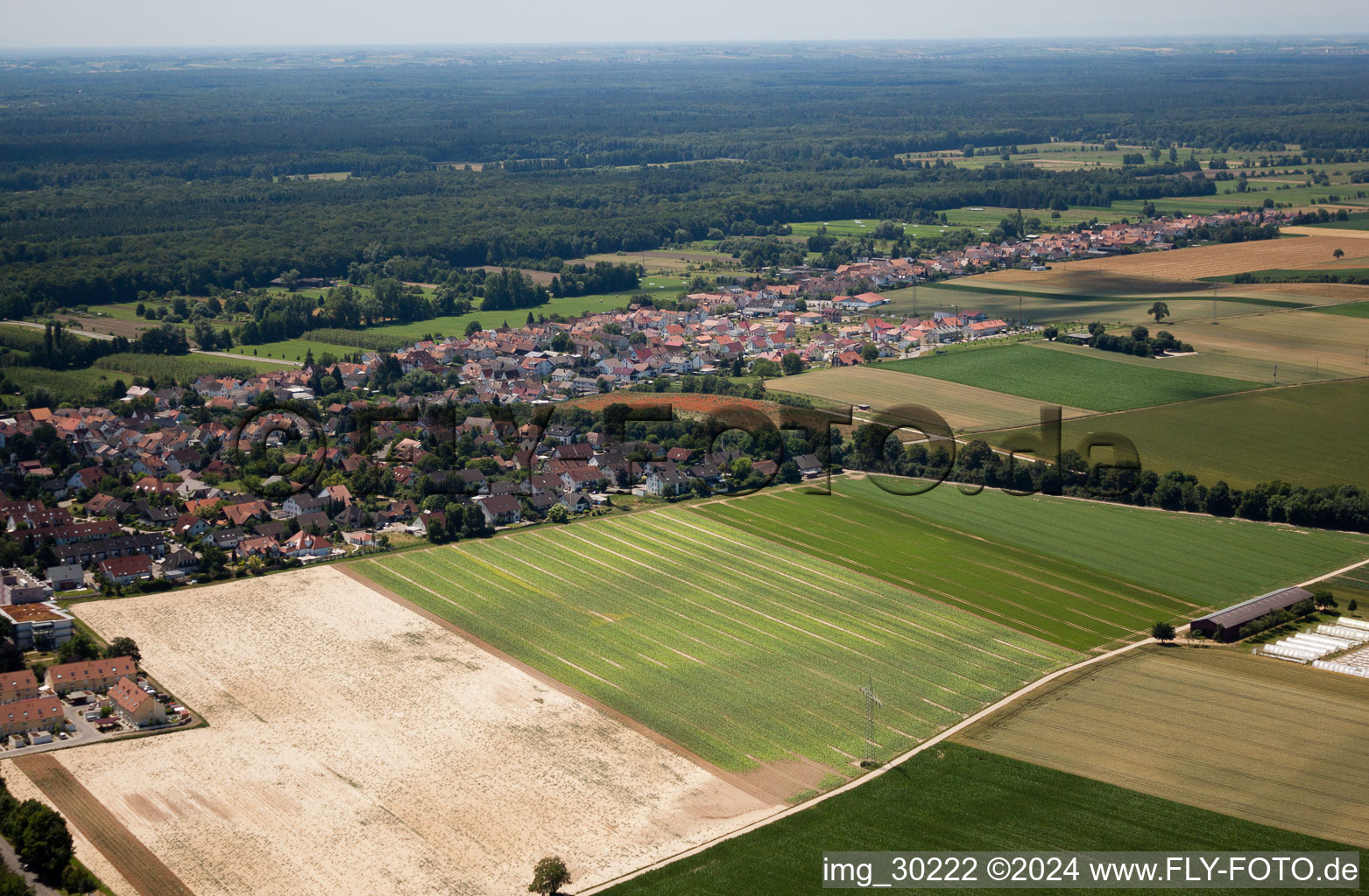 Drone recording of Kandel in the state Rhineland-Palatinate, Germany