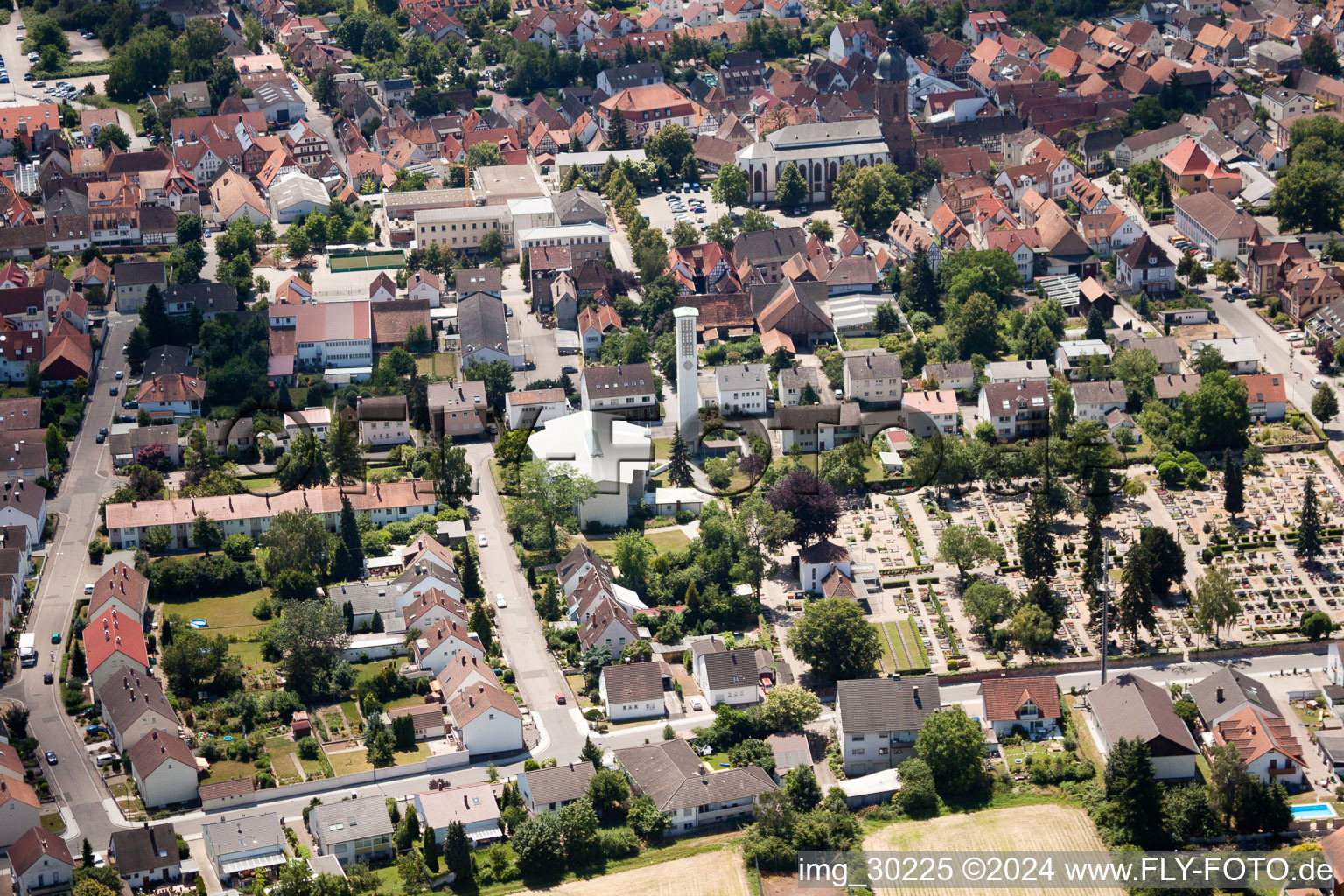 Kandel in the state Rhineland-Palatinate, Germany from a drone