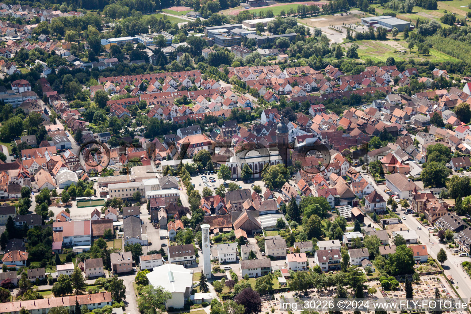 Kandel in the state Rhineland-Palatinate, Germany seen from a drone