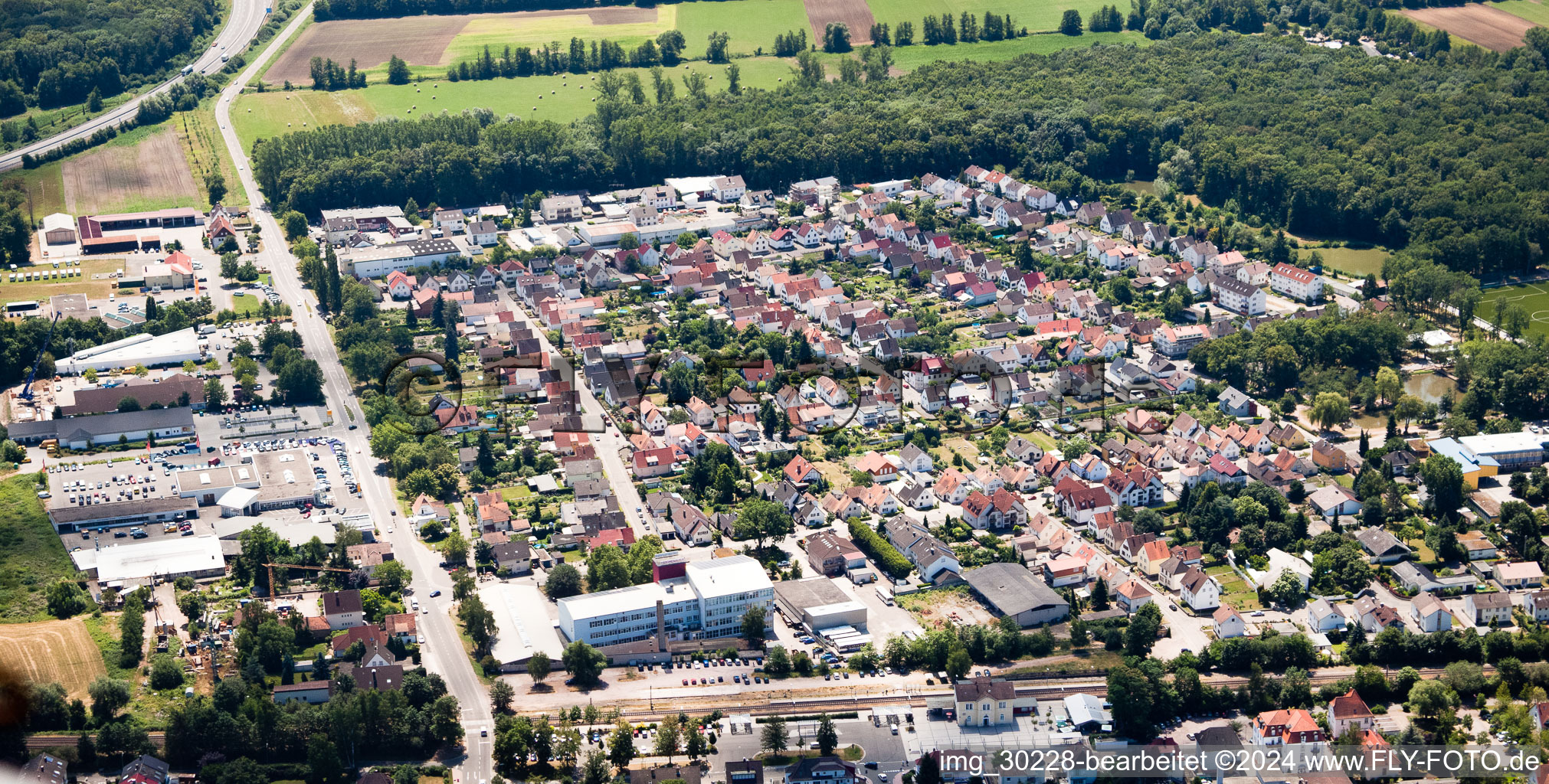 Drone recording of Settlement in Kandel in the state Rhineland-Palatinate, Germany