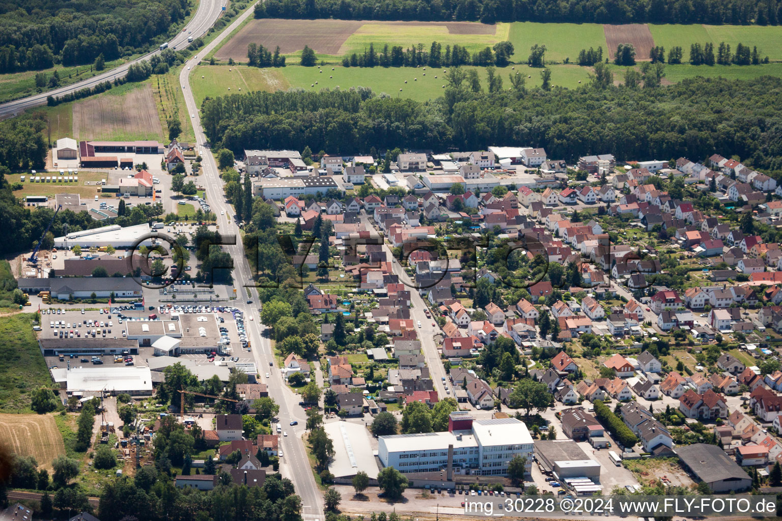 Drone image of Settlement in Kandel in the state Rhineland-Palatinate, Germany