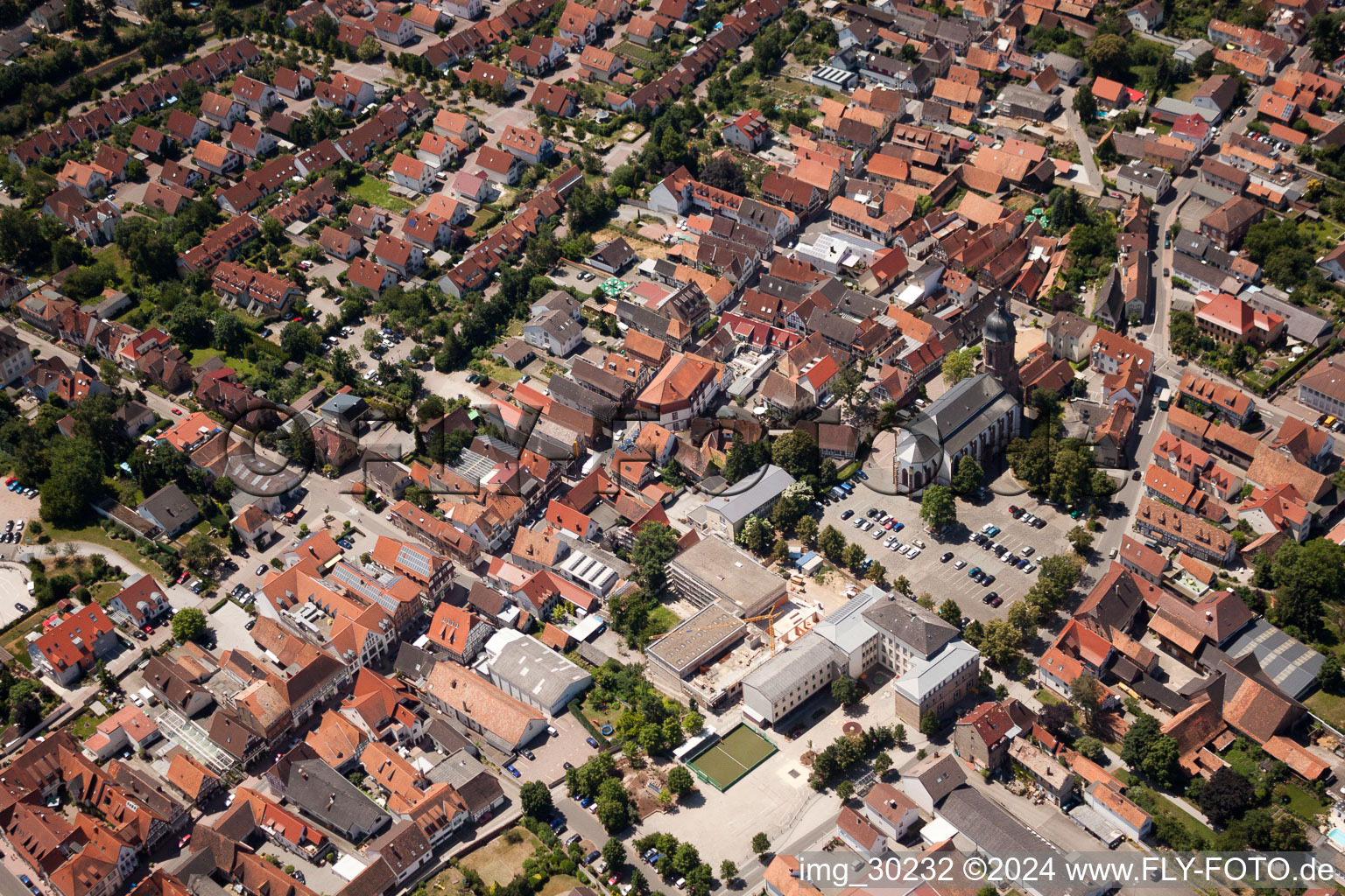 Aerial photograpy of Kandel in the state Rhineland-Palatinate, Germany