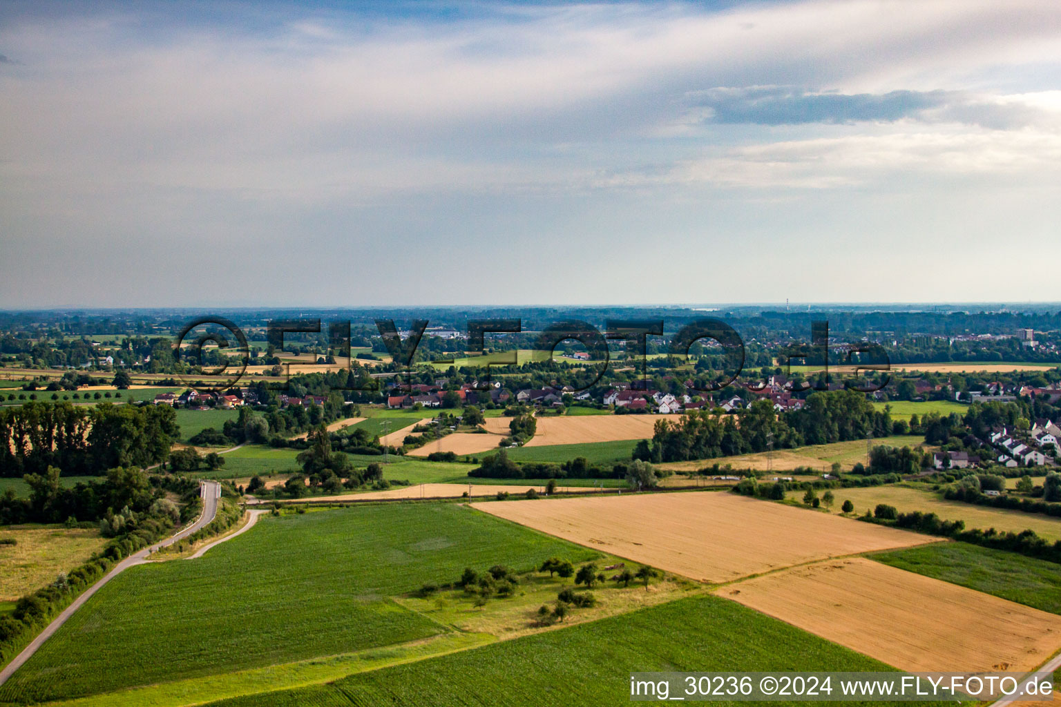 Aerial photograpy of District Neumühl in Kehl in the state Baden-Wuerttemberg, Germany