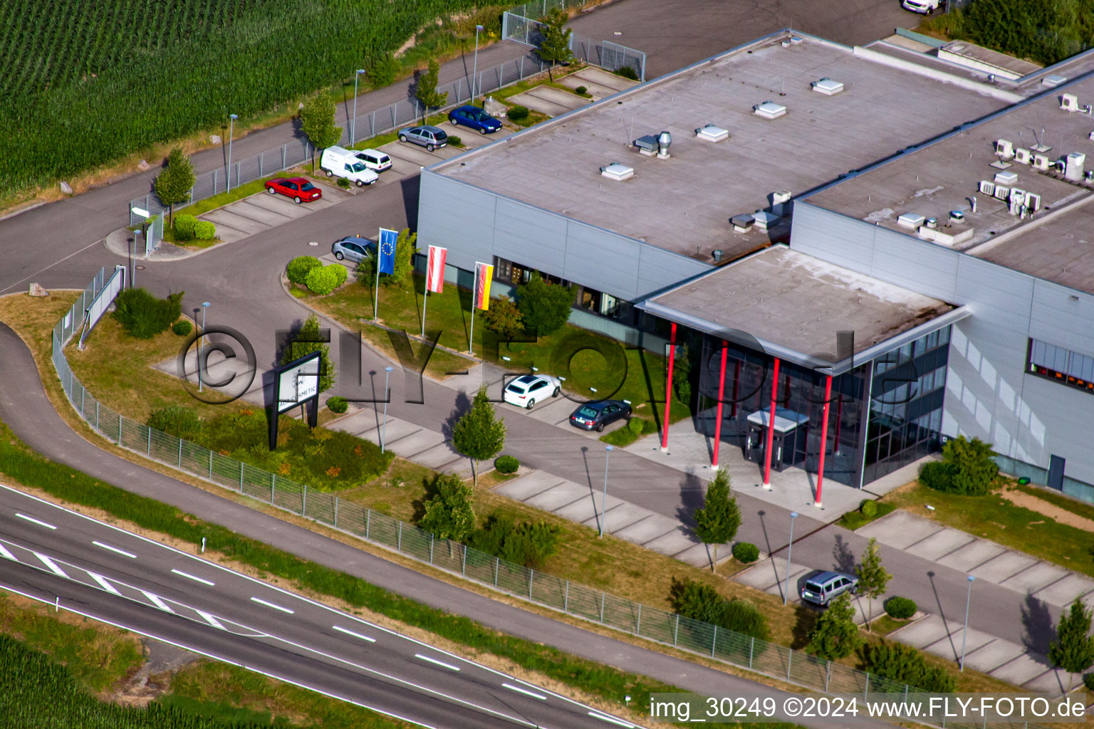 ADA Cosmetics International GmbH in the district Bodersweier in Kehl in the state Baden-Wuerttemberg, Germany from above