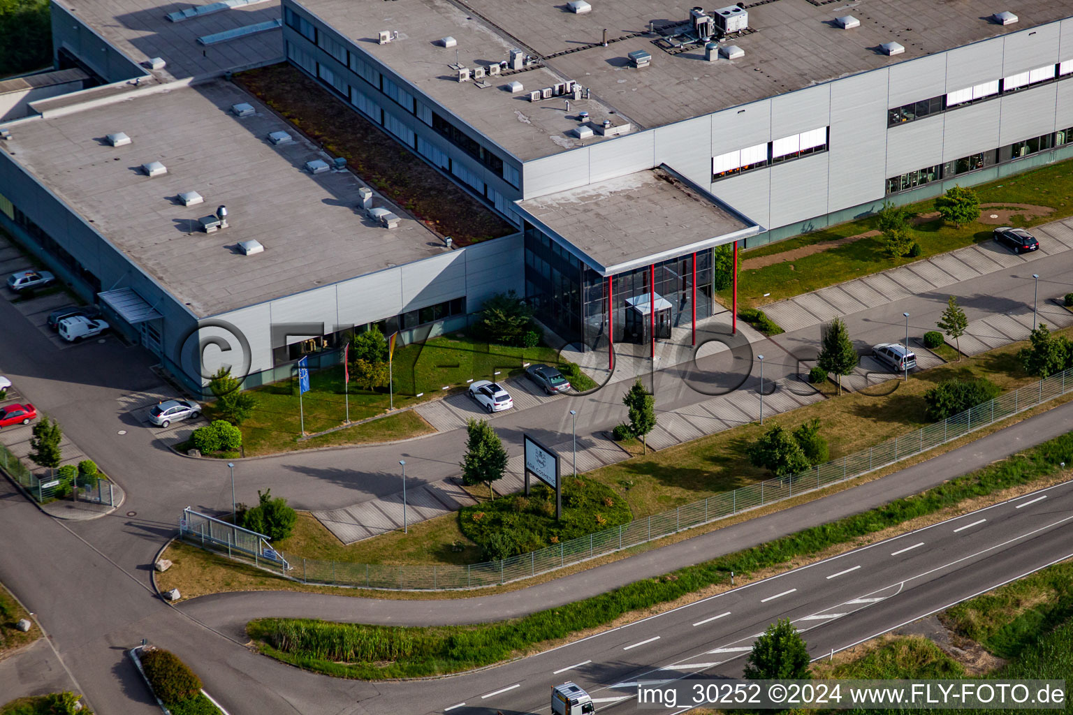 ADA Cosmetics International GmbH in the district Bodersweier in Kehl in the state Baden-Wuerttemberg, Germany seen from above