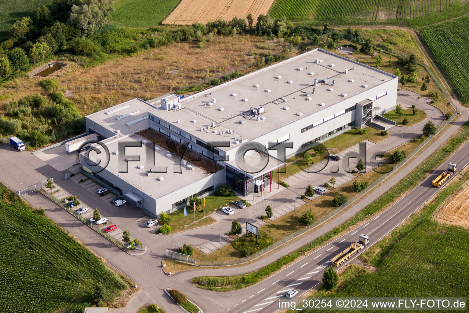 ADA Cosmetics International GmbH in the district Bodersweier in Kehl in the state Baden-Wuerttemberg, Germany from the plane