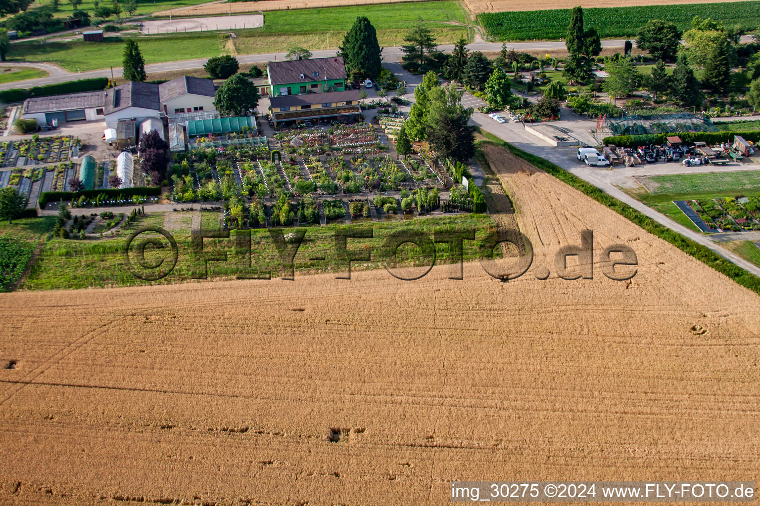 Aerial view of Garden Times Black in the district Bodersweier in Kehl in the state Baden-Wuerttemberg, Germany