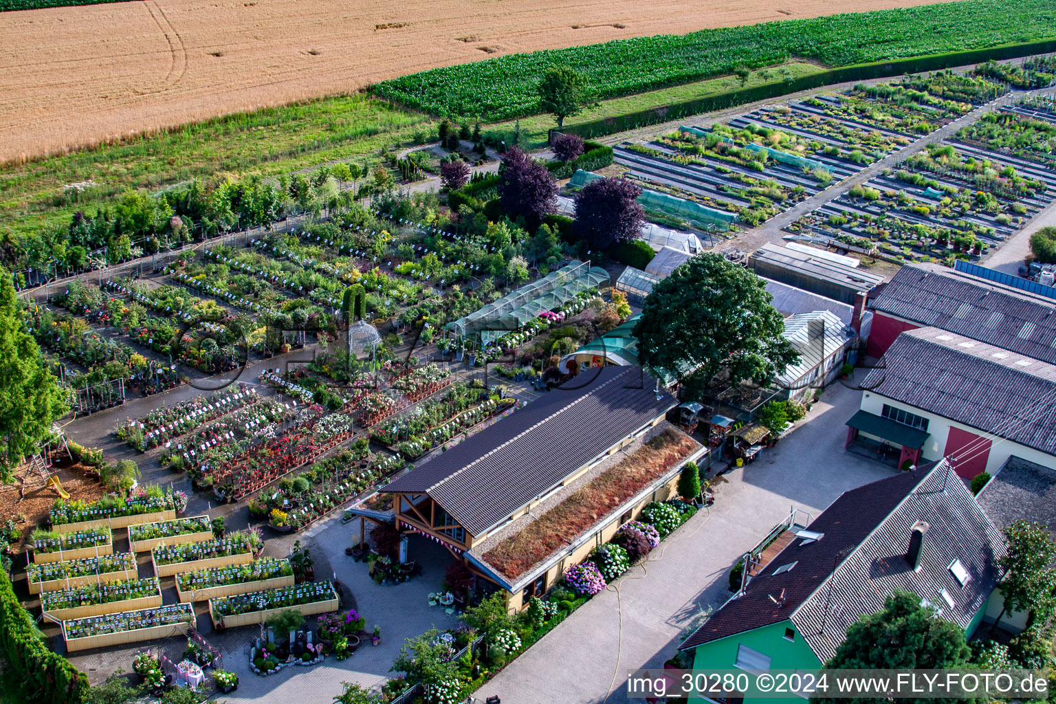 Garden Times Black in the district Bodersweier in Kehl in the state Baden-Wuerttemberg, Germany from above