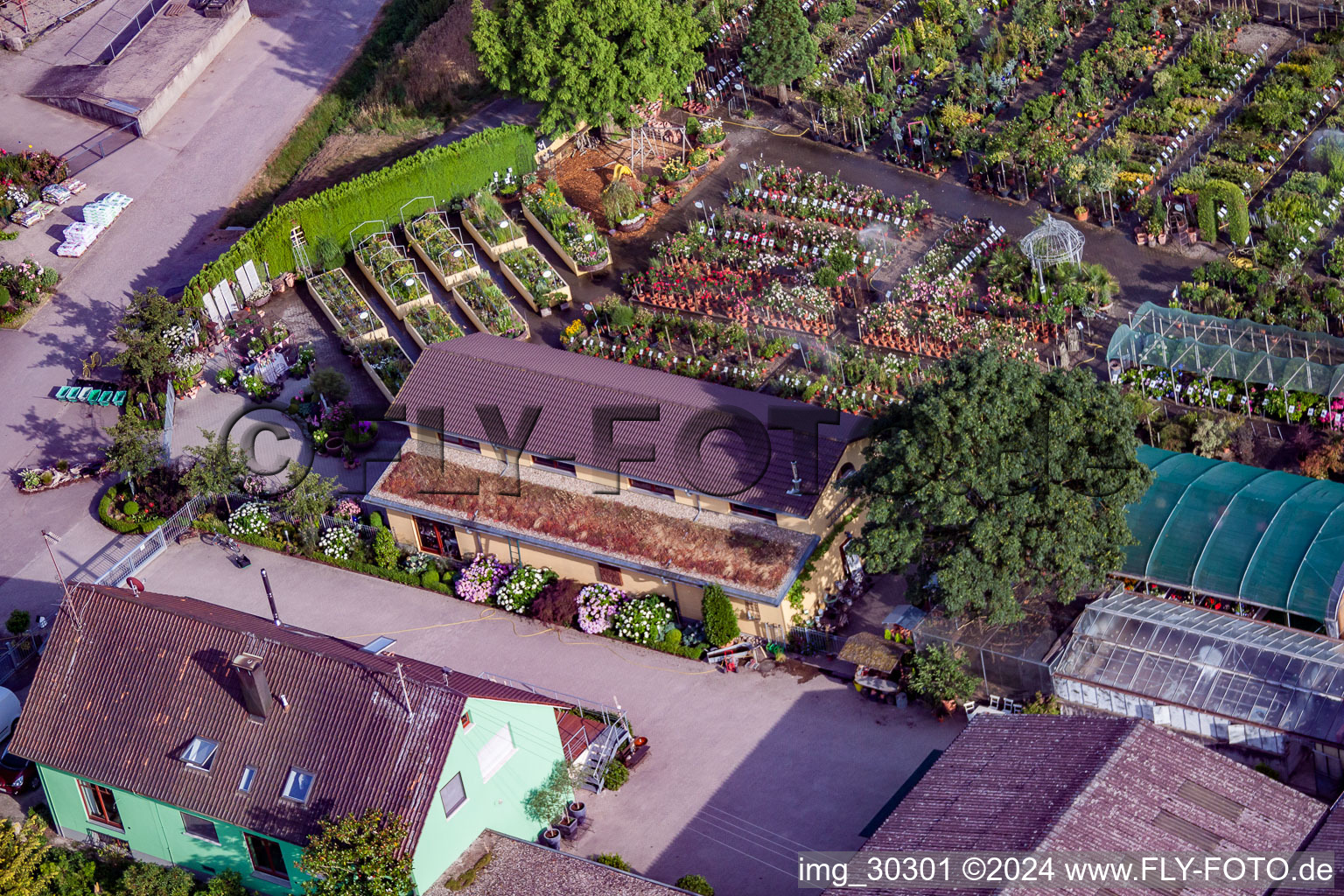 Bird's eye view of Garden Times Black in the district Bodersweier in Kehl in the state Baden-Wuerttemberg, Germany