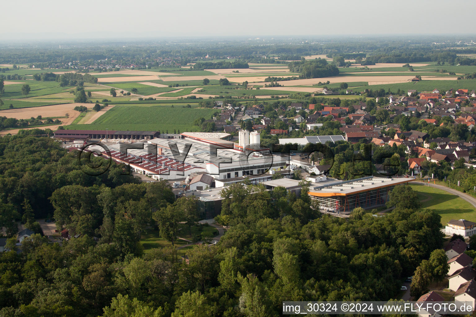 Oblique view of Weber-Haus in the district Linx in Rheinau in the state Baden-Wuerttemberg, Germany