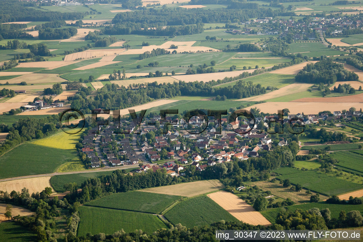 District Diersheim in Rheinau in the state Baden-Wuerttemberg, Germany out of the air