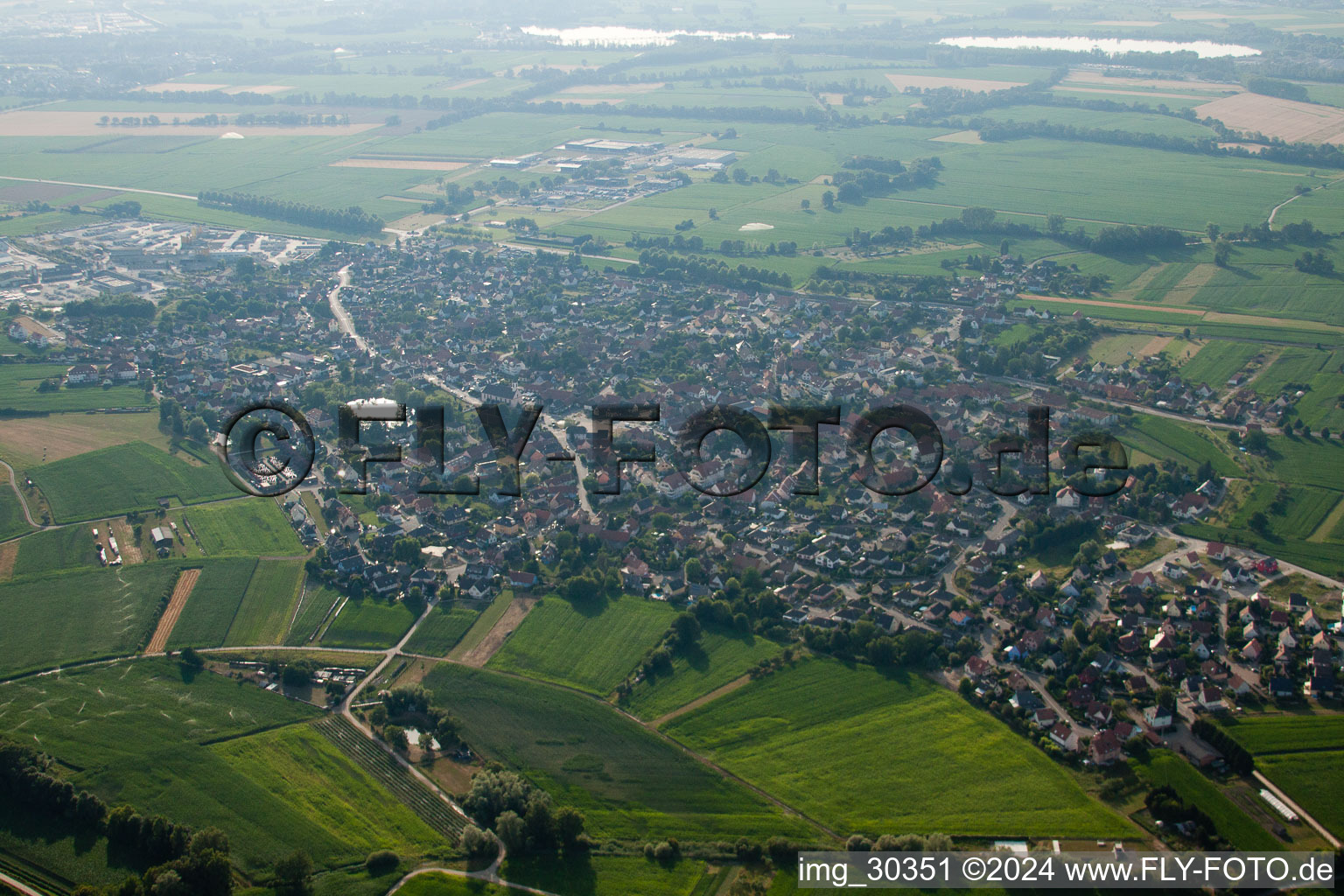 Kilstett in the state Bas-Rhin, France from the plane