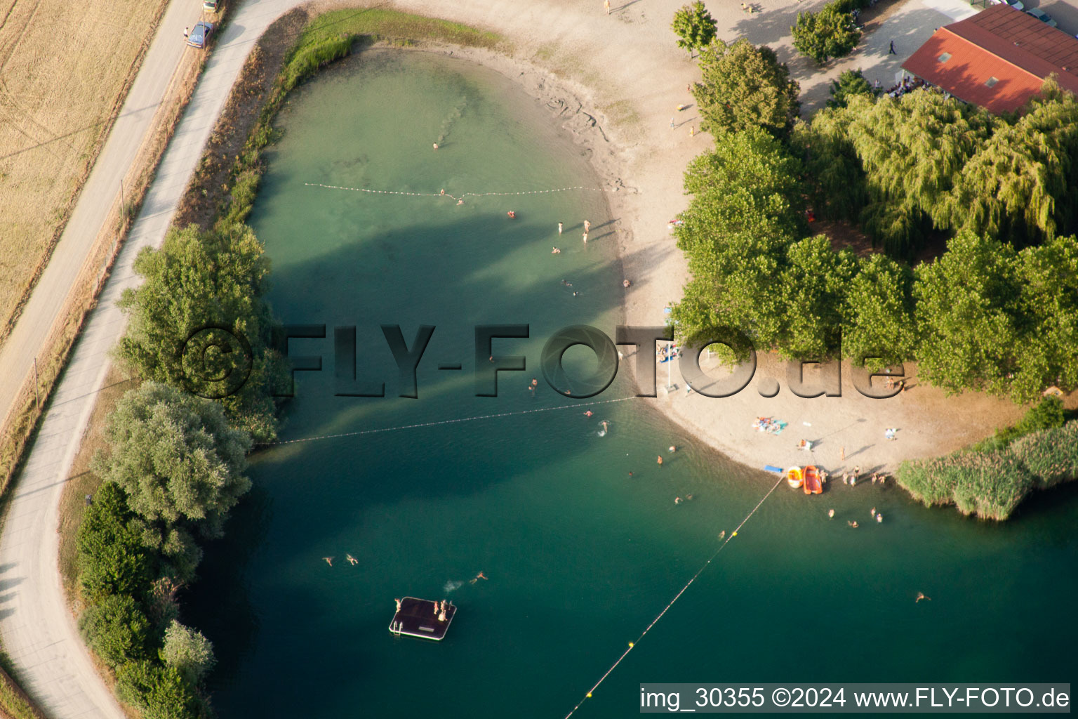 Aerial view of Plague in Gambsheim in the state Bas-Rhin, France