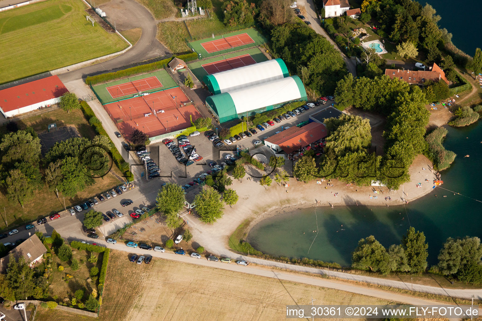 Sports fields in Gambsheim in the state Bas-Rhin, France