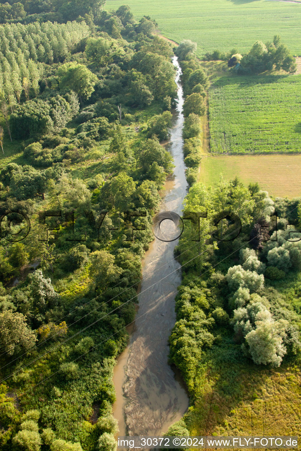 Drone recording of Gambsheim in the state Bas-Rhin, France