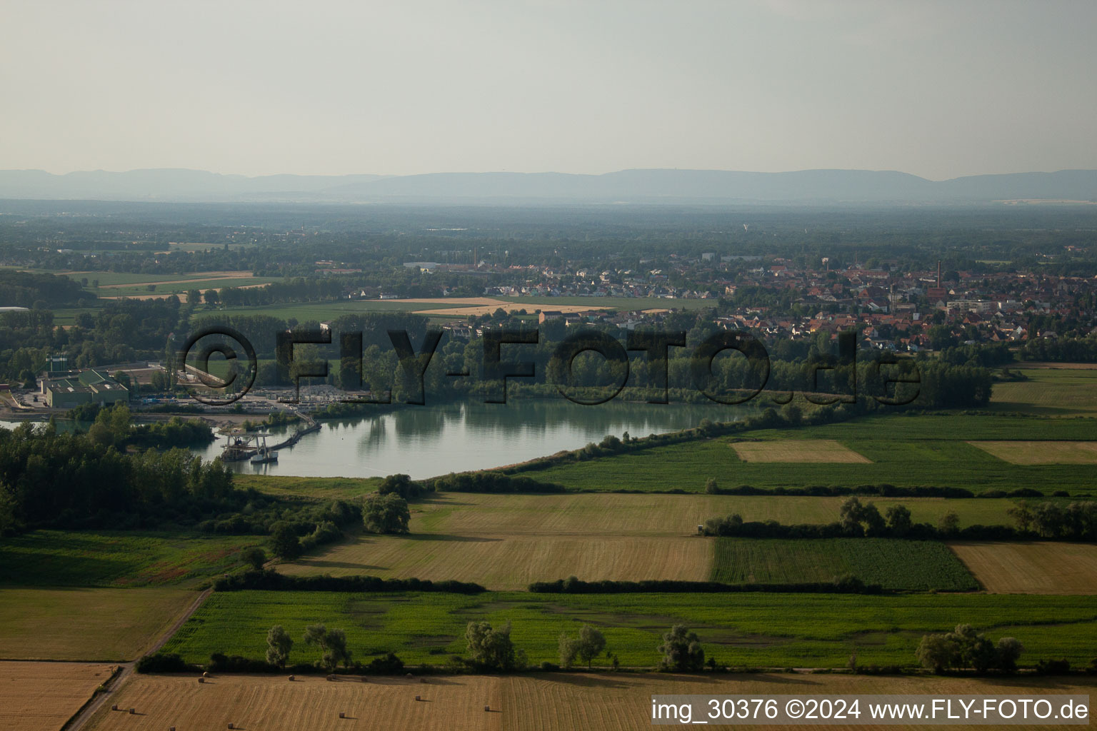 Bischwiller in the state Bas-Rhin, France from above