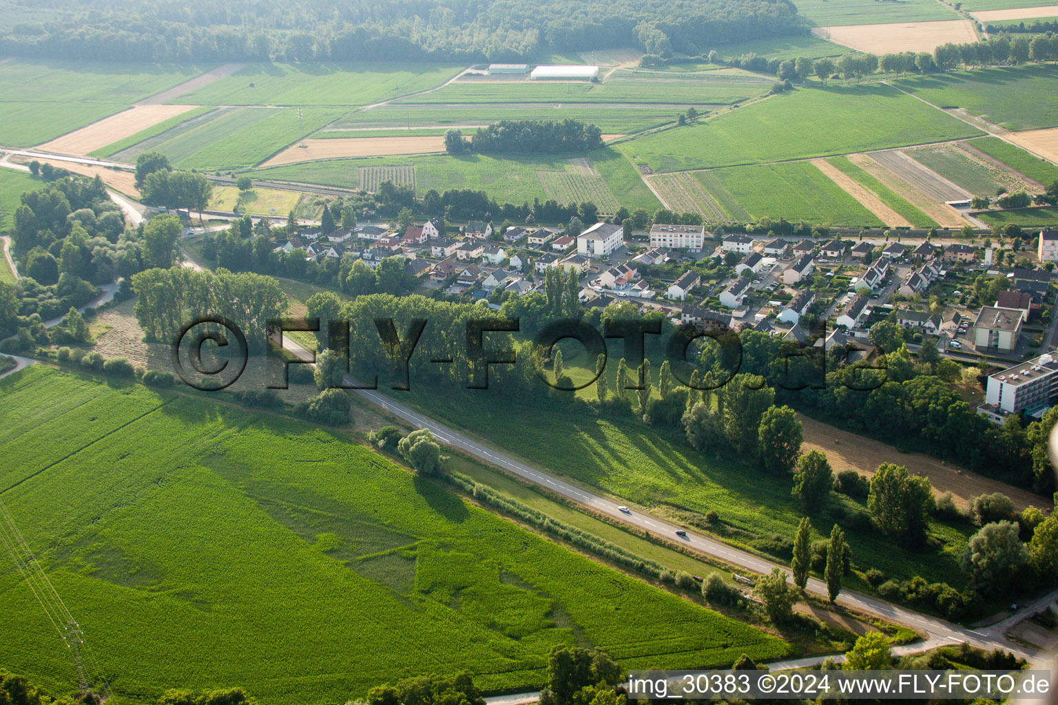 Drone recording of Bischwiller in the state Bas-Rhin, France