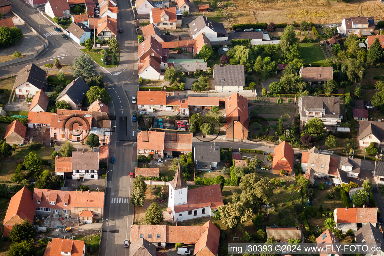 Bischwiller in the state Bas-Rhin, France seen from above