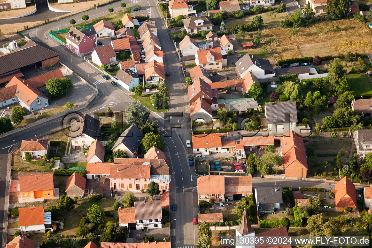 Bird's eye view of Bischwiller in the state Bas-Rhin, France