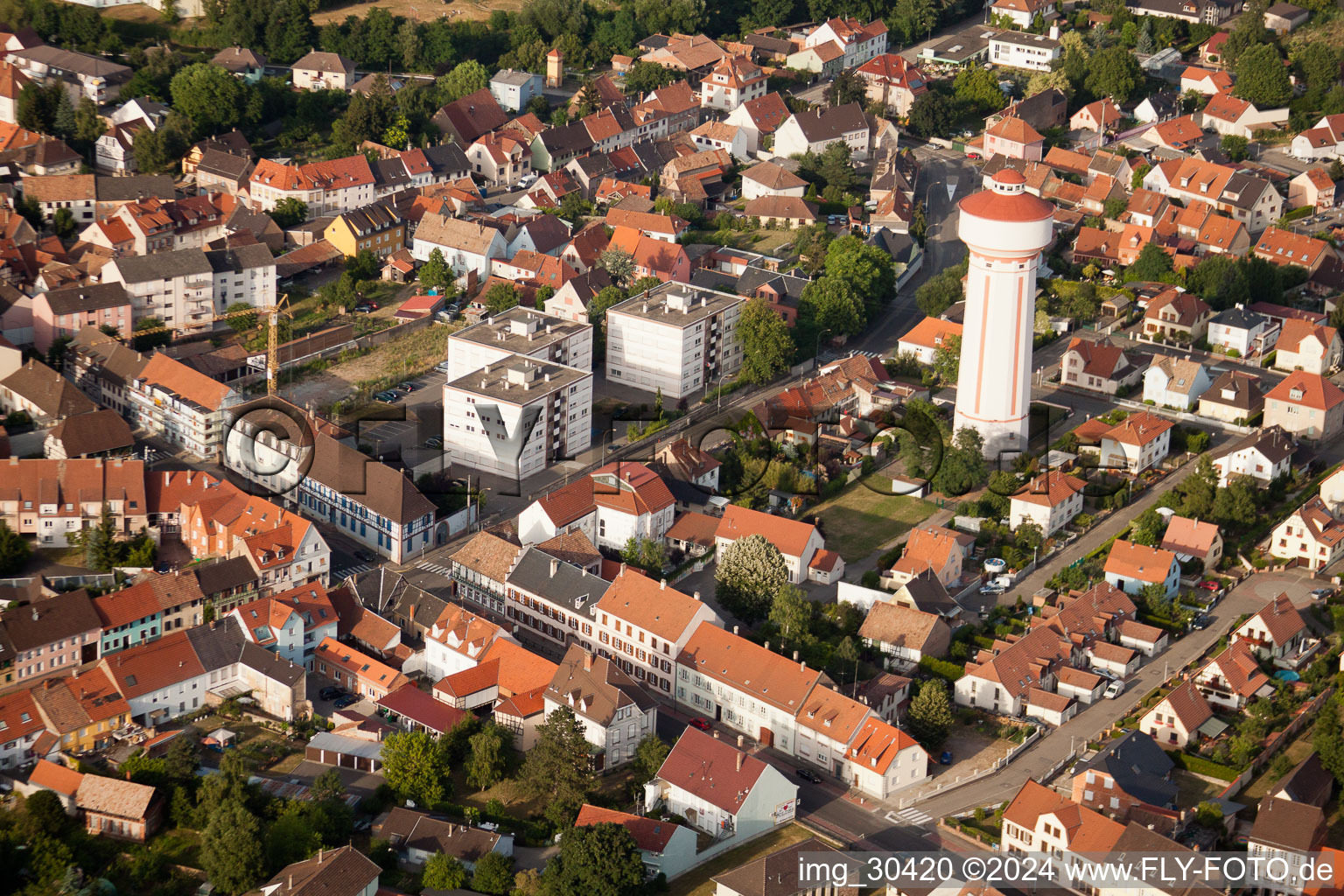 Bischwiller in the state Bas-Rhin, France out of the air