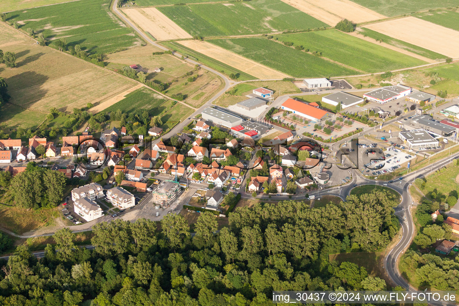 Industrial estate and company settlement rue of Champs in Oberhoffen-sur-Moder in Grand Est, France