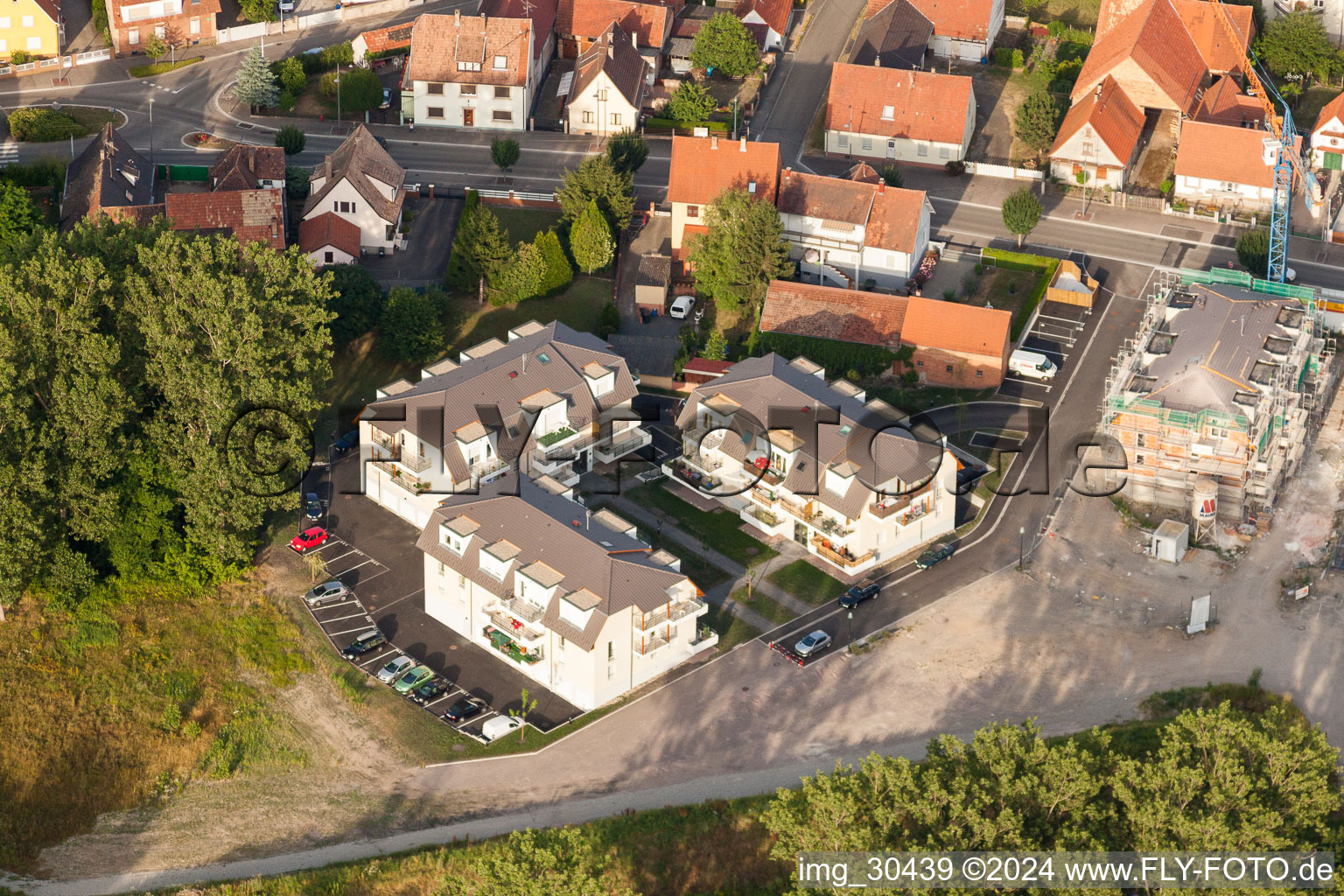 Residential area of the multi-family house settlement inpasse of Mirabelles in Oberhoffen-sur-Moder in Grand Est, France