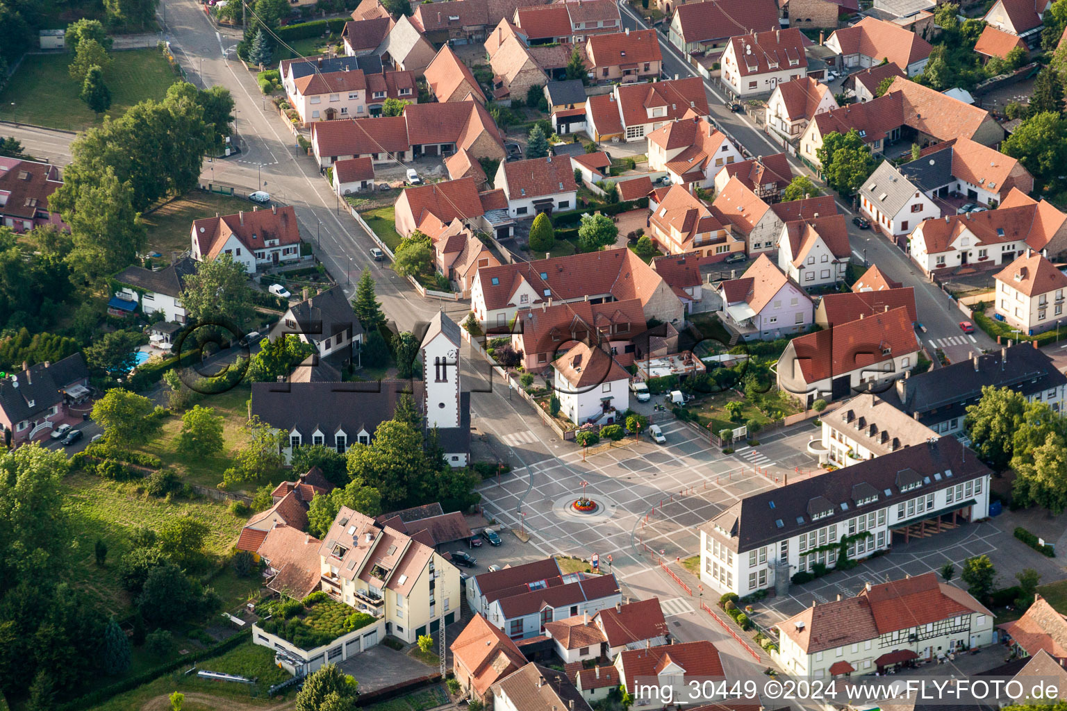 Church building in the village of in Oberhoffen-sur-Moder in Grand Est, France