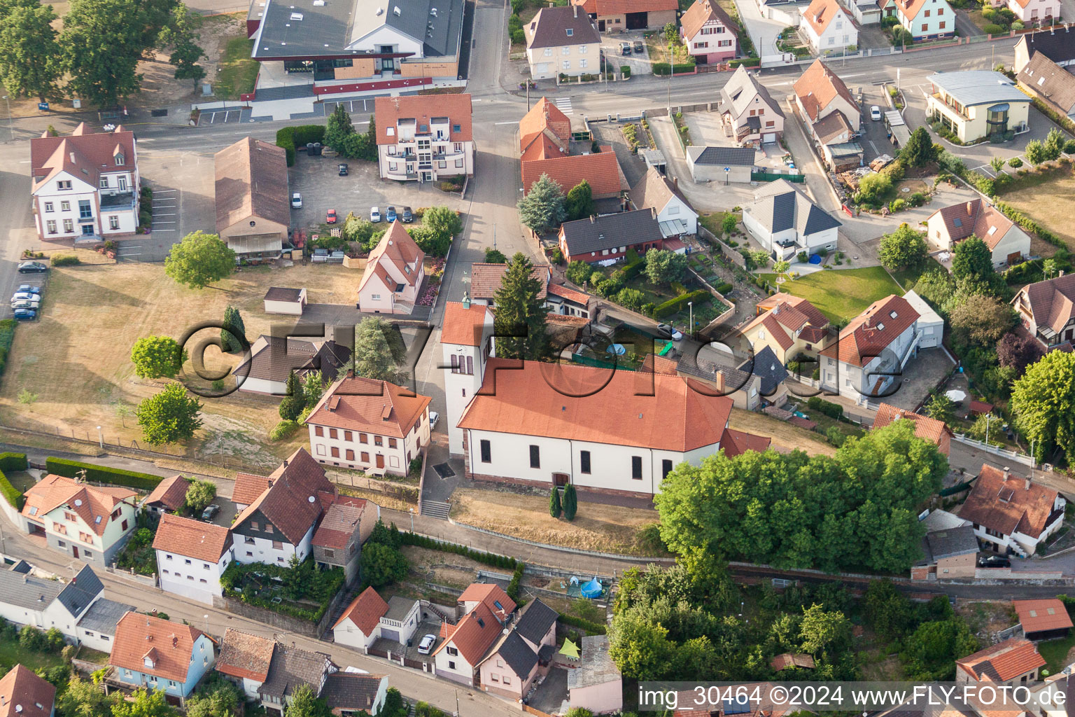 Church building in the village of in Schirrhein in Grand Est, France