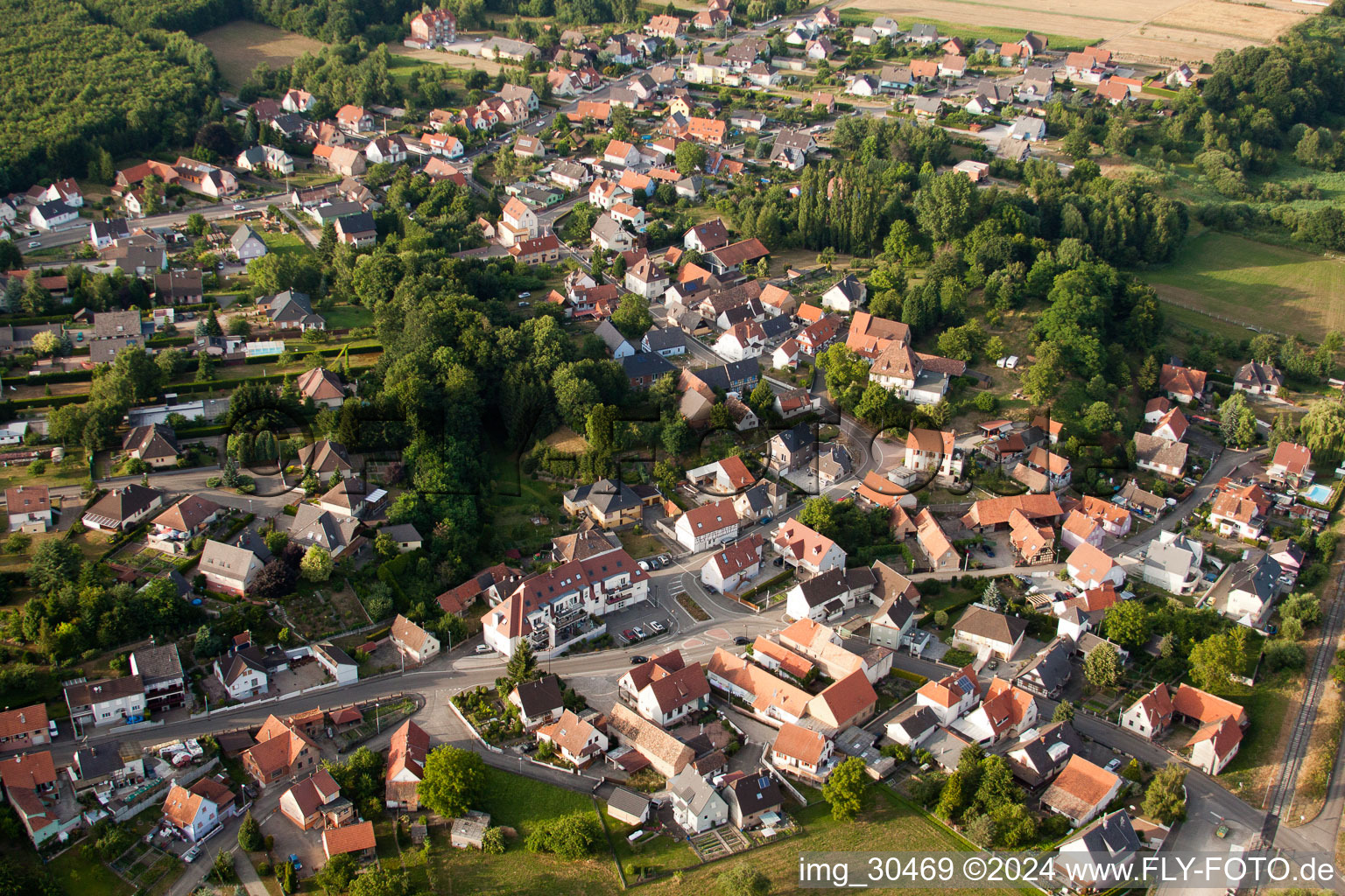 Schirrhoffen in the state Bas-Rhin, France from the plane