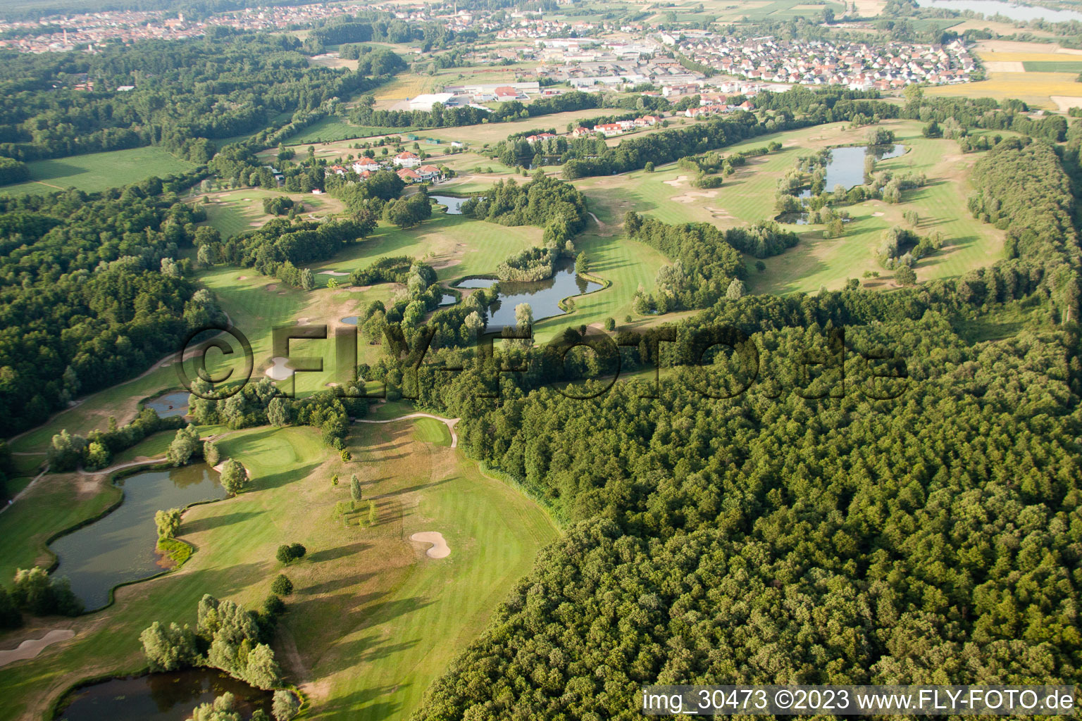 Aerial photograpy of Golf club Soufflenheim Baden-Baden in Soufflenheim in the state Bas-Rhin, France
