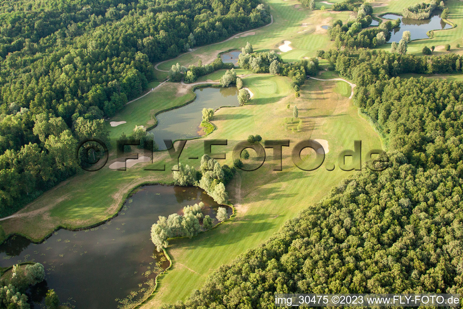 Oblique view of Golf club Soufflenheim Baden-Baden in Soufflenheim in the state Bas-Rhin, France